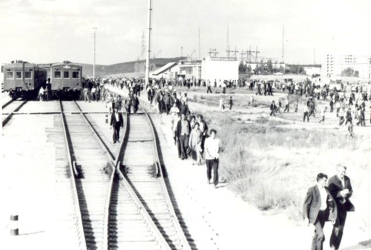 Stepnogor Kasachstan Sowjetunion Geschichte Bahnsteig