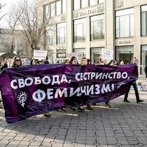 Feminismus Marsch Almaty Kasachstan