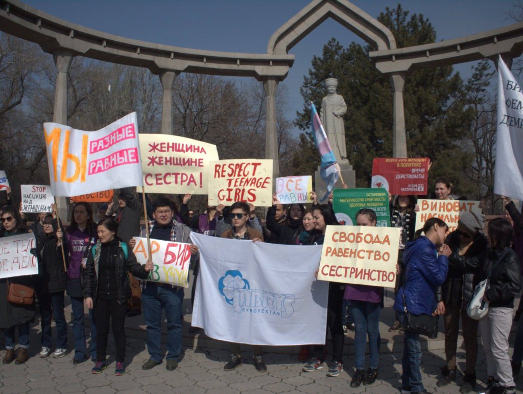 Demonstration Geschlechtergleichheit Bishkek-Feminists Feminismus Kirgistan