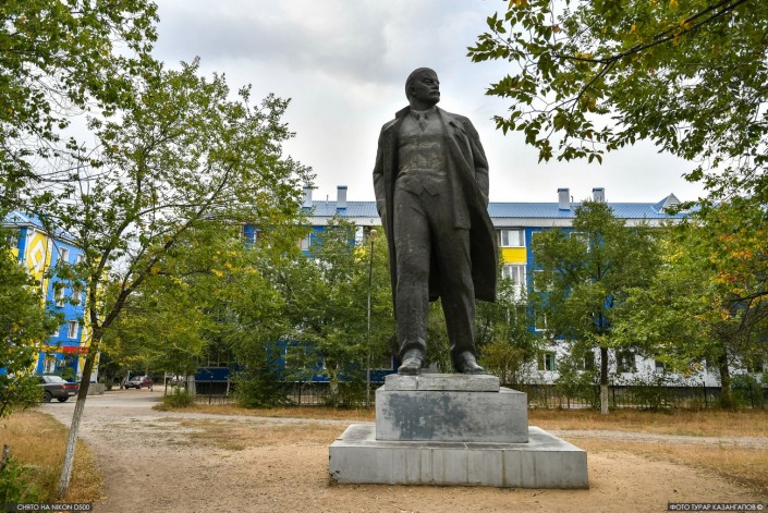 Eine Lenin Statue in Aktöbe