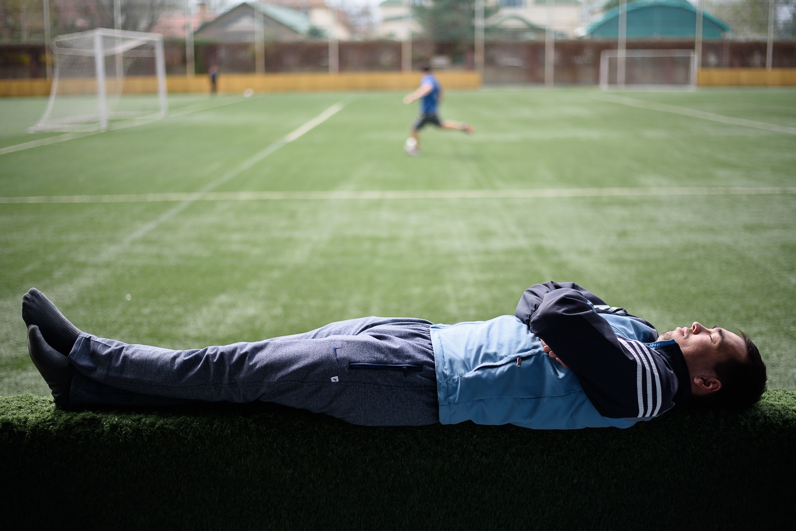 Pause nach dem Fußball in Kisgistan Bischkek