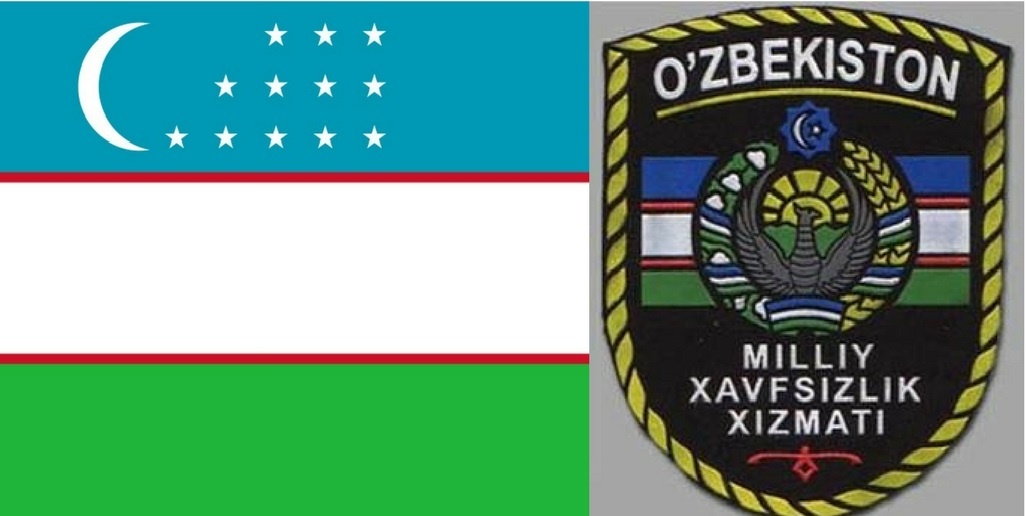 Usbekistan Flagge und Wappen SNB Geheimdienst