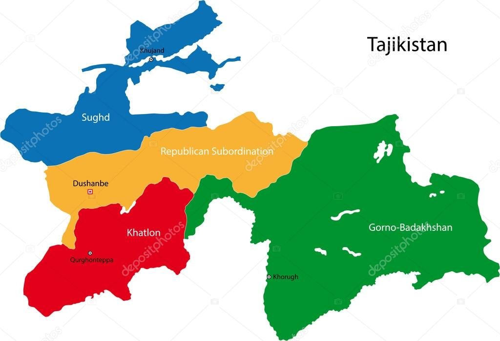 Tadschikistan Karte Regionen