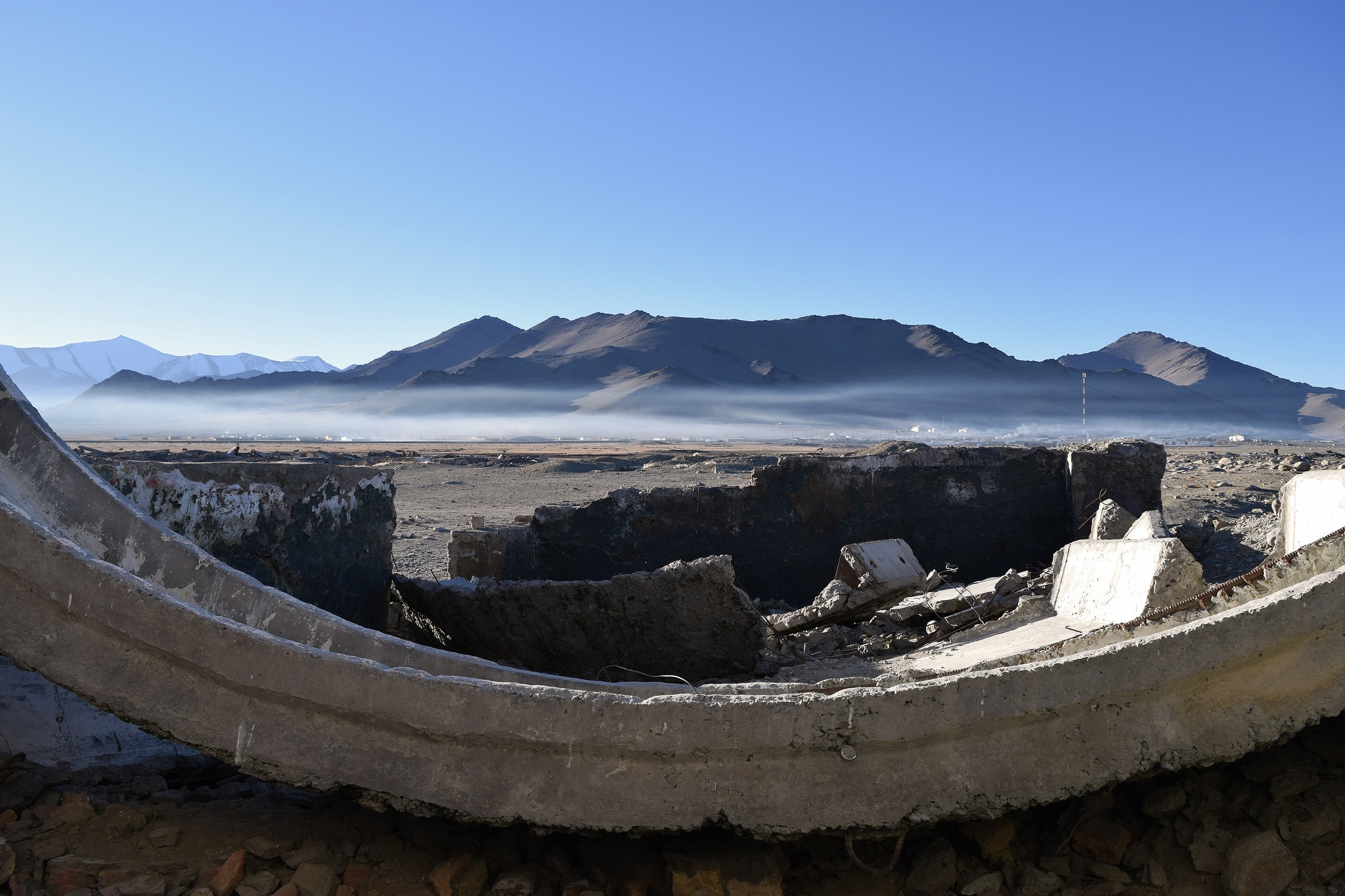 Nebel Tadschikistan Karakul See Bergen