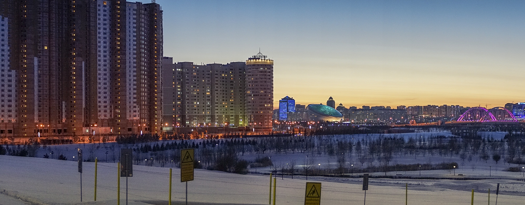 Astana Kasachstan Schnee Winter