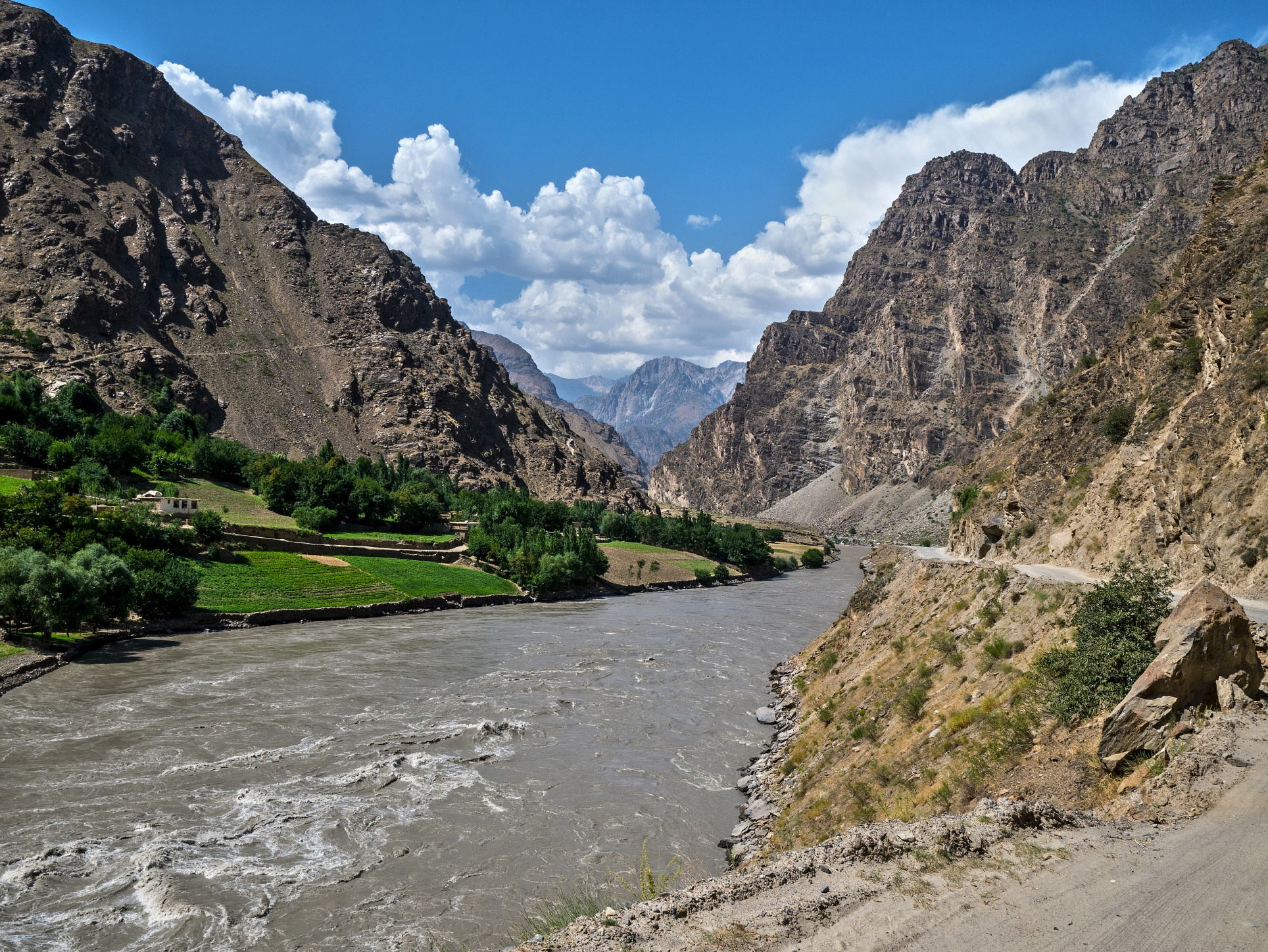 Fluss Grenze Afghanistan Tadschikistan Pandsch