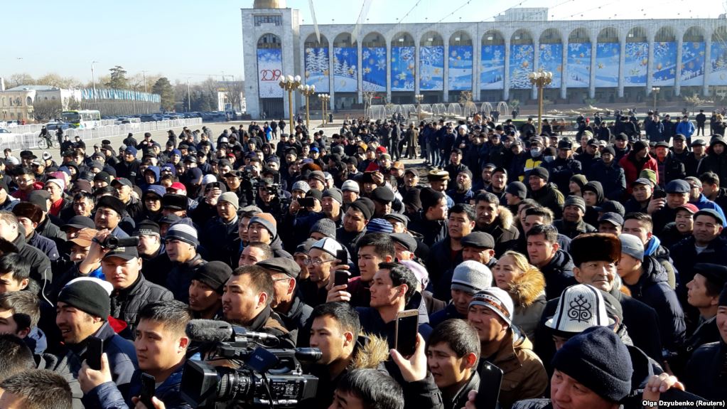 Demonstration gegen China Bischkek