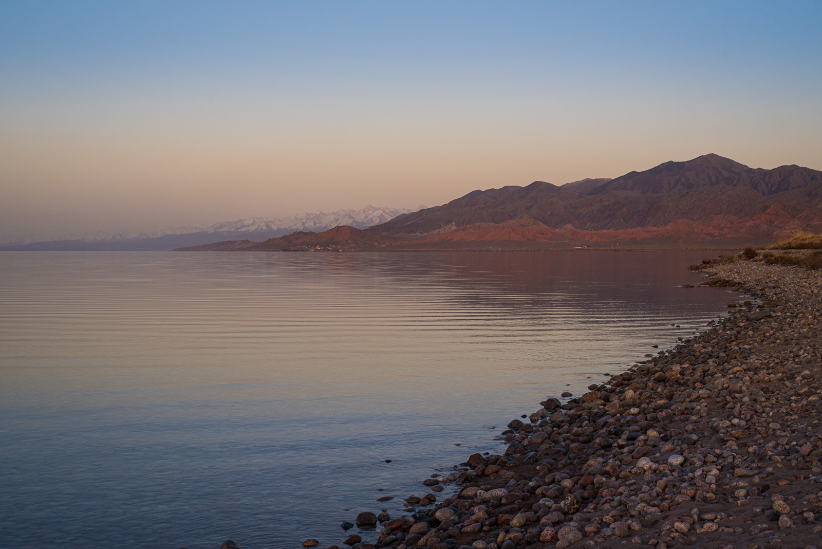 Issikköl Issikkölsee Kirgistan Issyk-Kul Sonnenuntergang