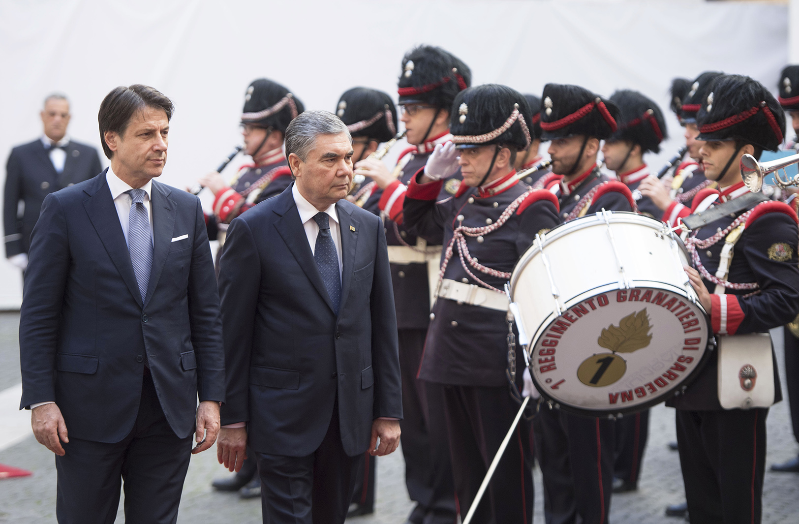 Turkmenistans Präsident Berdymuchamedowund Italiens Ministerpräsident Conte