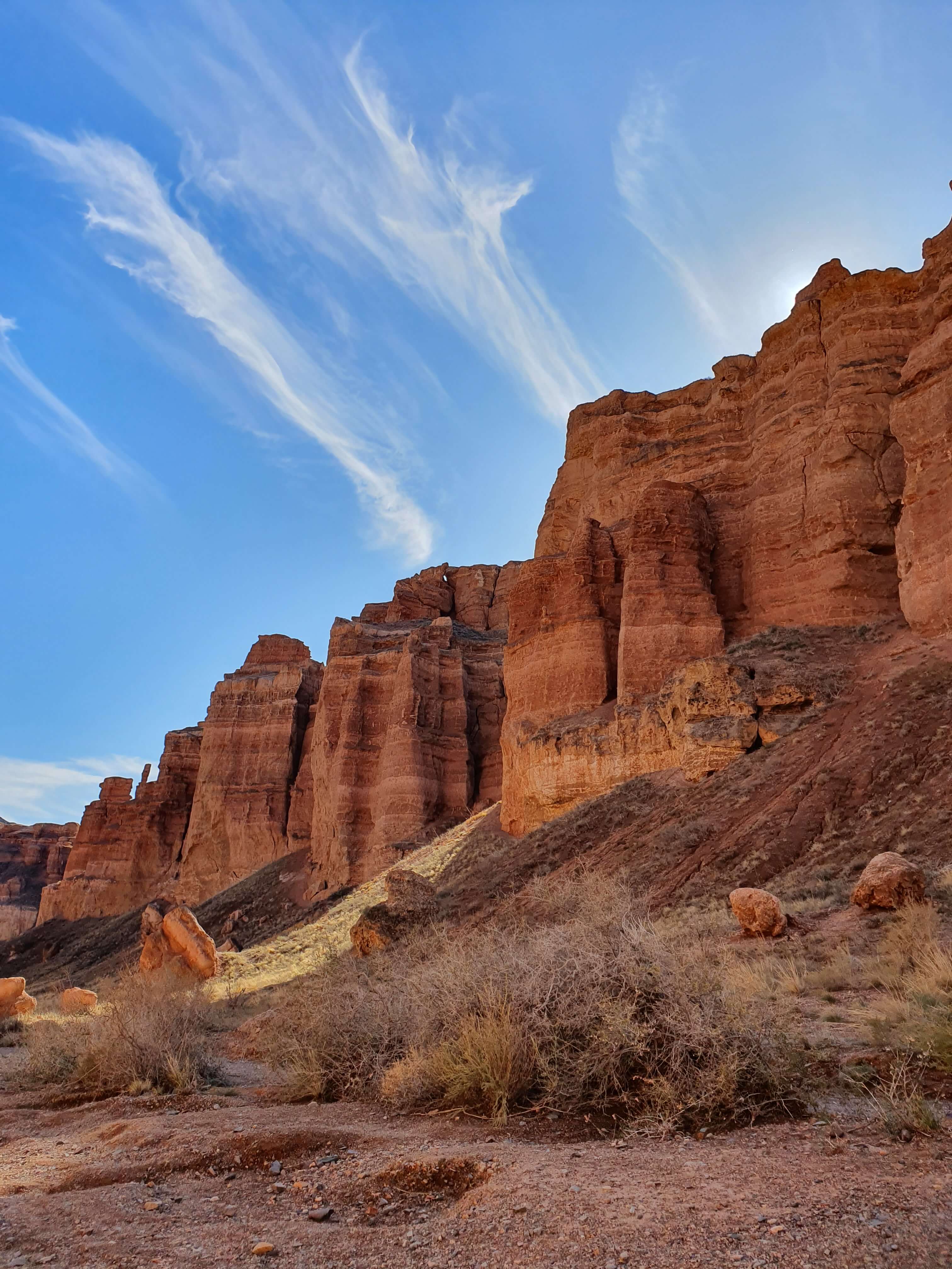 Scharyn-Canyon Kasachstan Wolken Felsen