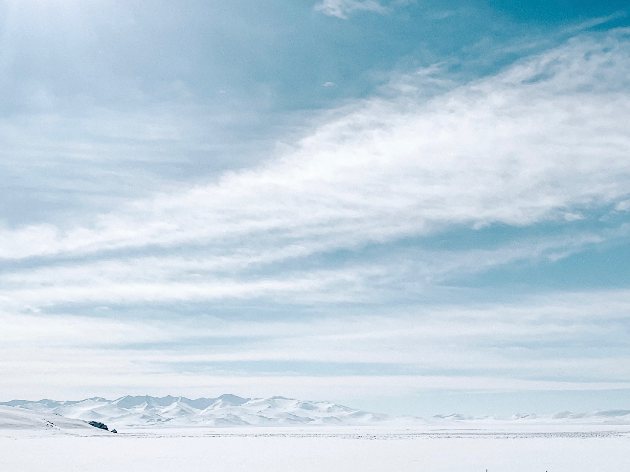 Kirgistan Schnee Eis Bergen Wolken