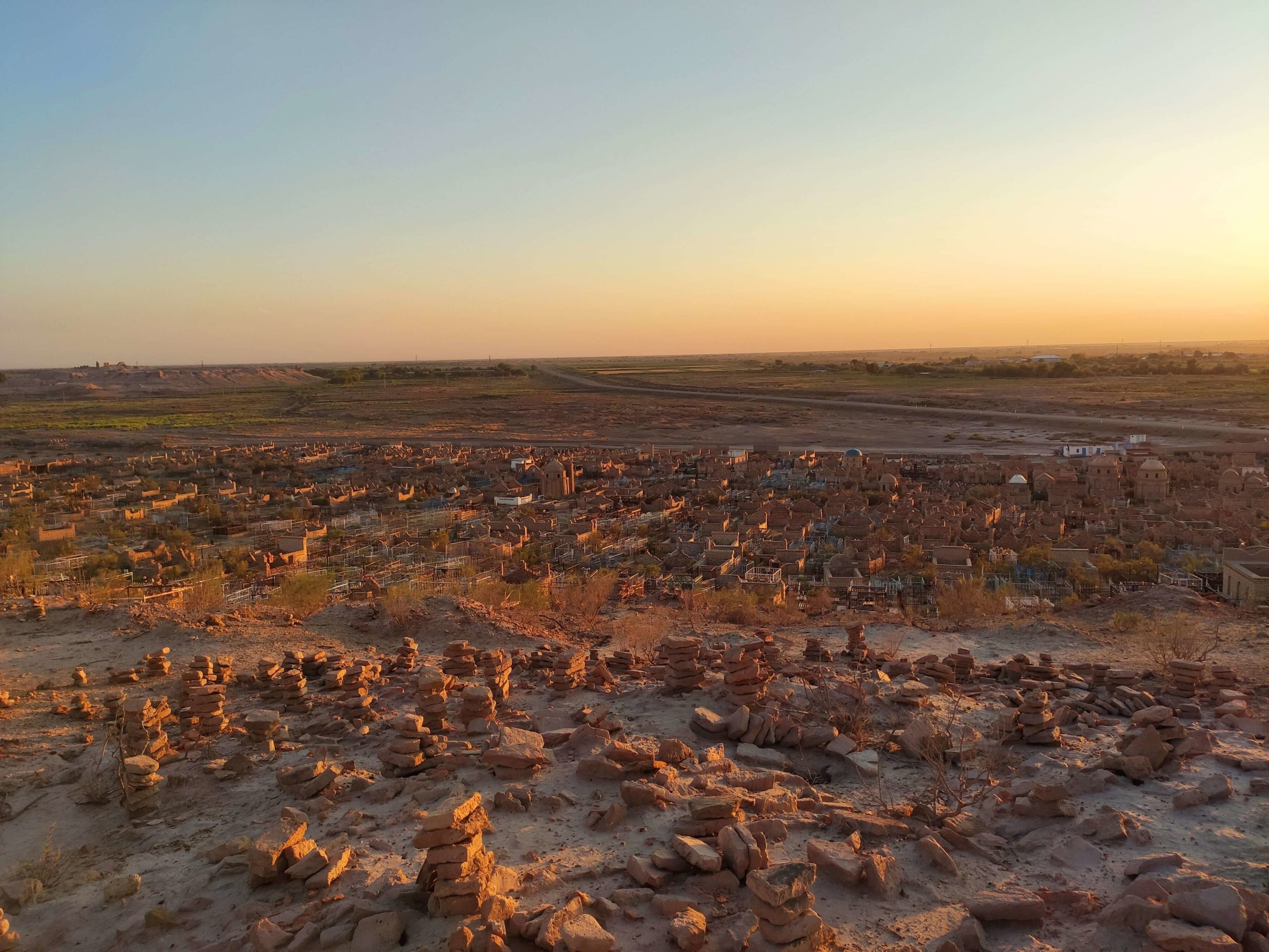 Usbekistan, Grenze, Friedhof, Bild des tages, Sonnenuntergang