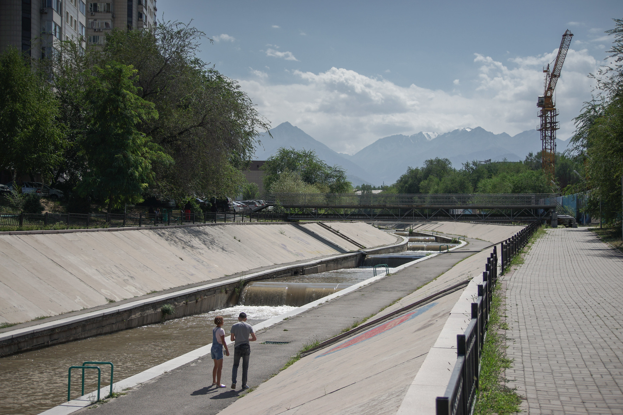 Almaty, Kasachstan, Fluss, Bild des Tages