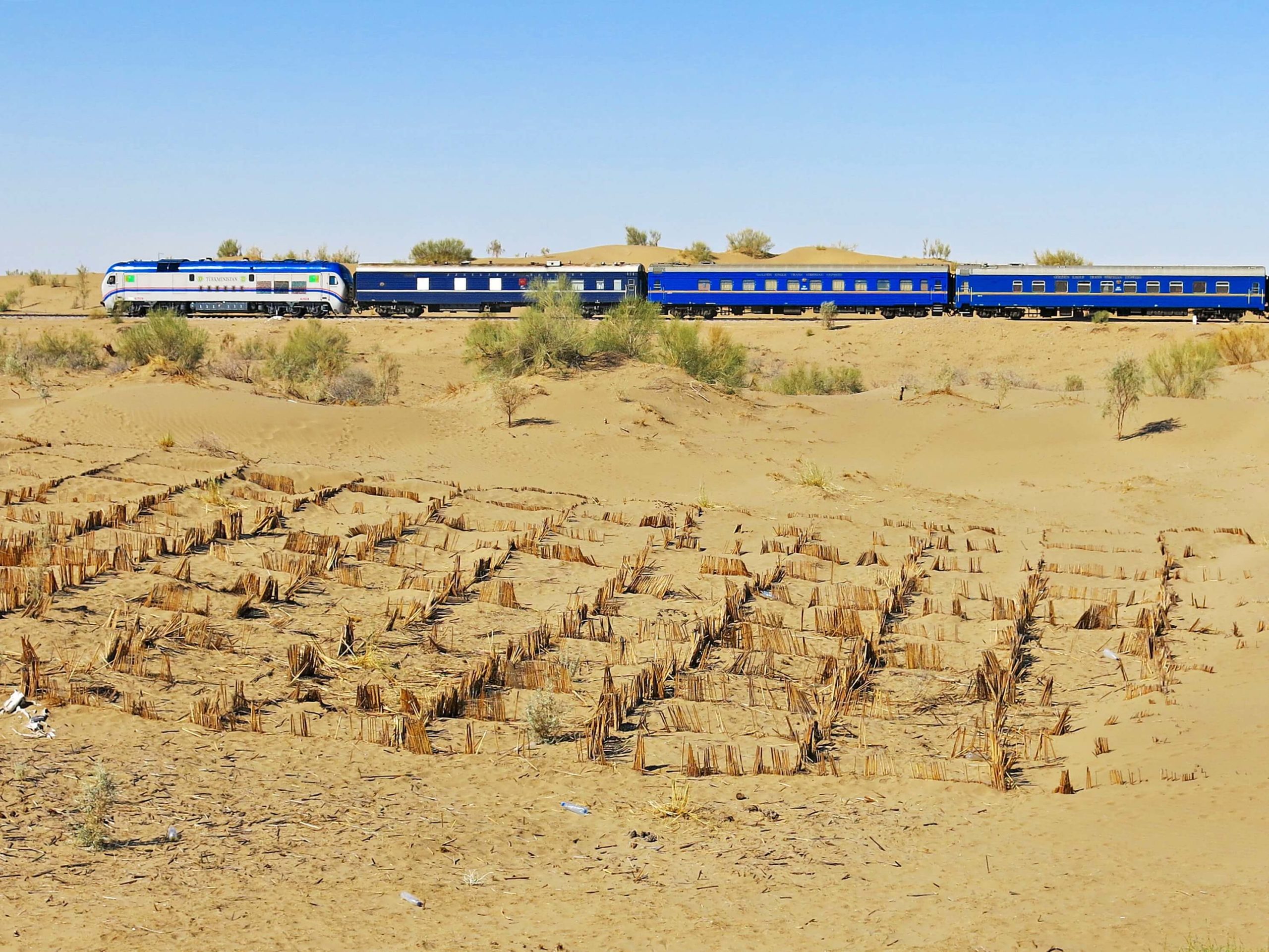 Bild des Tages, Turkmenistan, Erbent, Zug, Wüste, Express