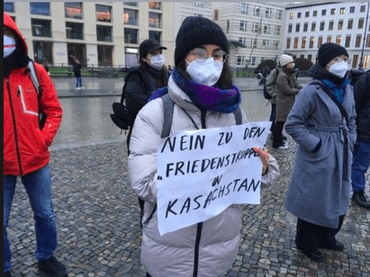 Dina Nurpeissova Berlin Kundgebung Kasachstan