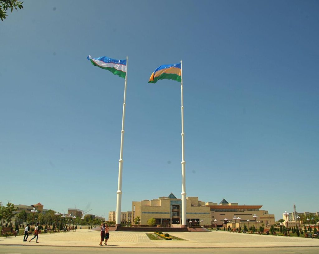 Flagposts in Nukus