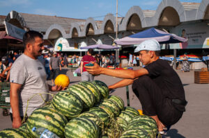 Wassermelonenstand auf dem Chorsu-Basar