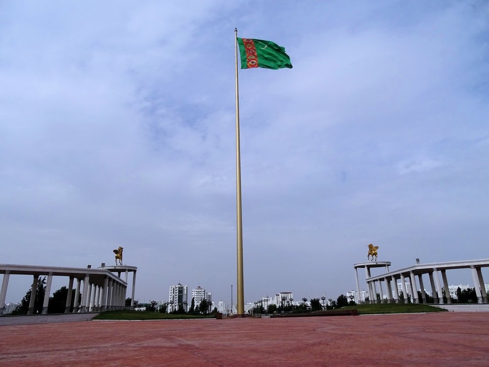 Turkmenistan Flagge Aschgabat