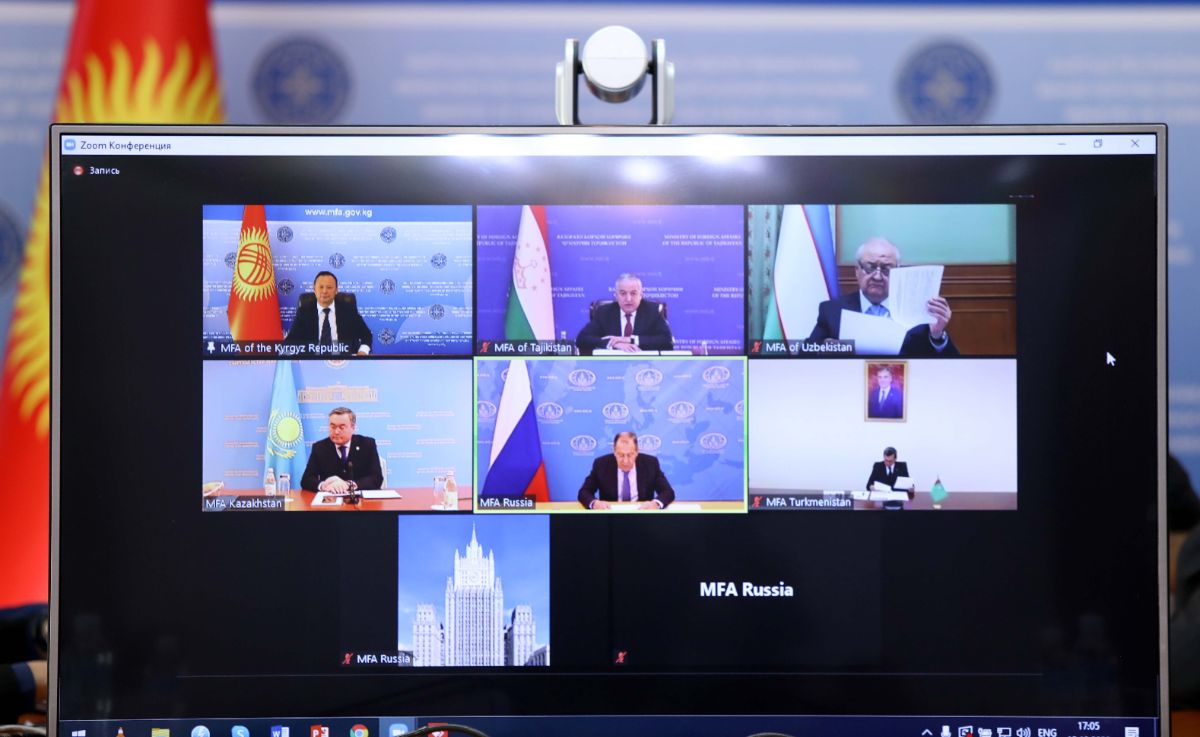 Video meeting of foreign ministers of Central Asia + Russia