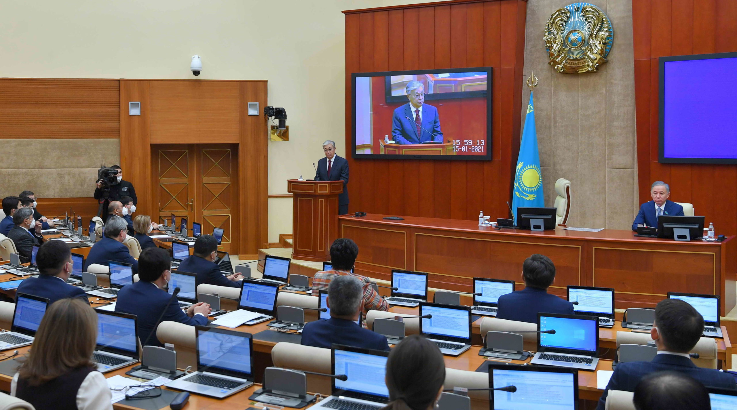 Qassym-Jomart Toqaev addresses Kazakhstan's parliament