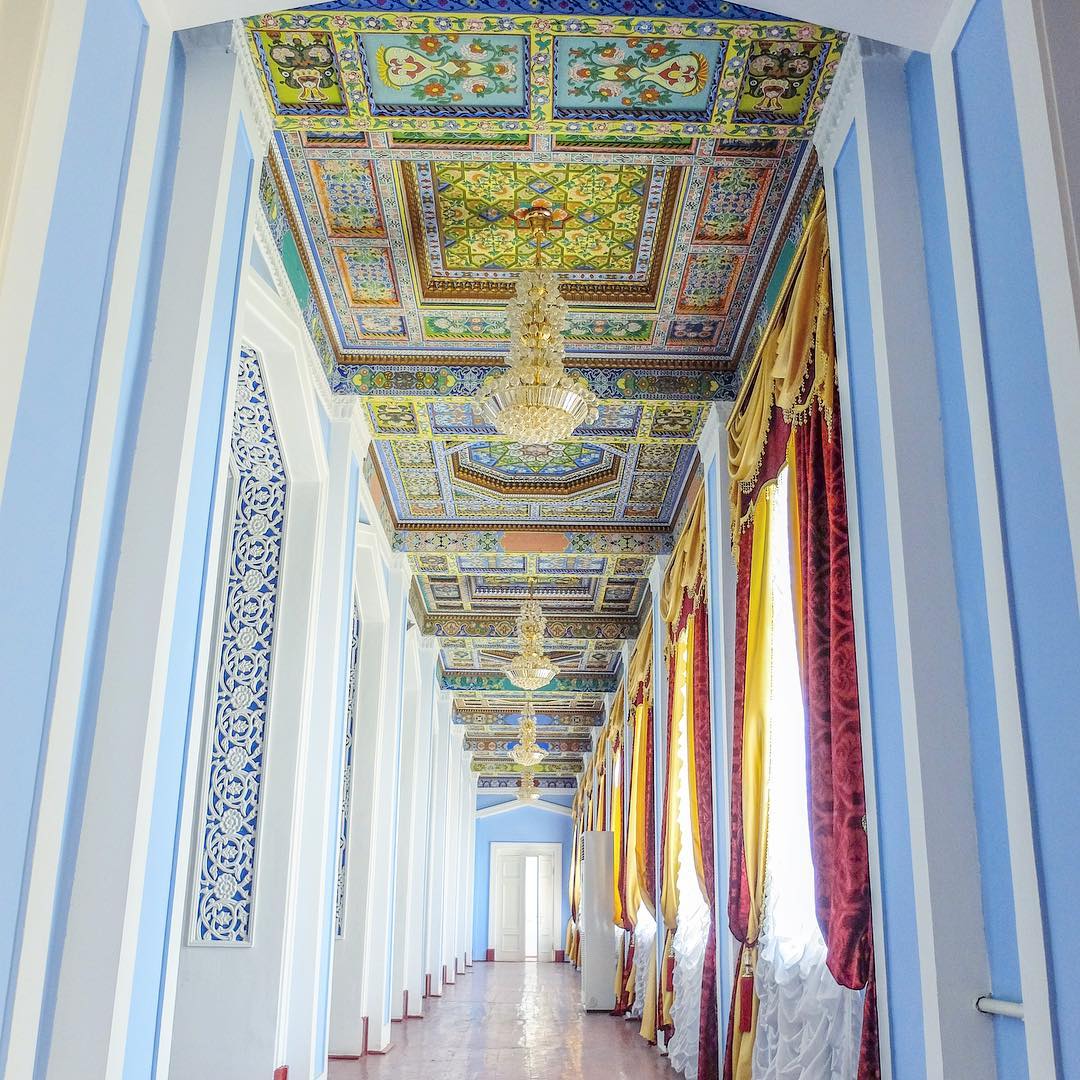 Traditional painting khujand tajikistan ceiling