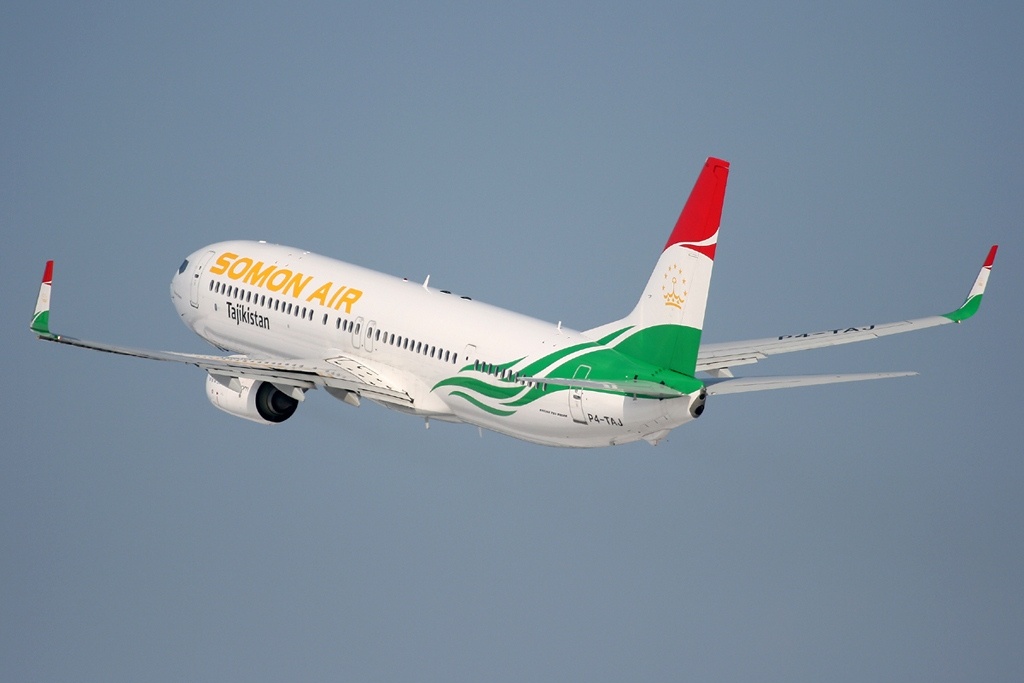 A Boeing 737-900ER from Tajikistan's airline Somon Air.