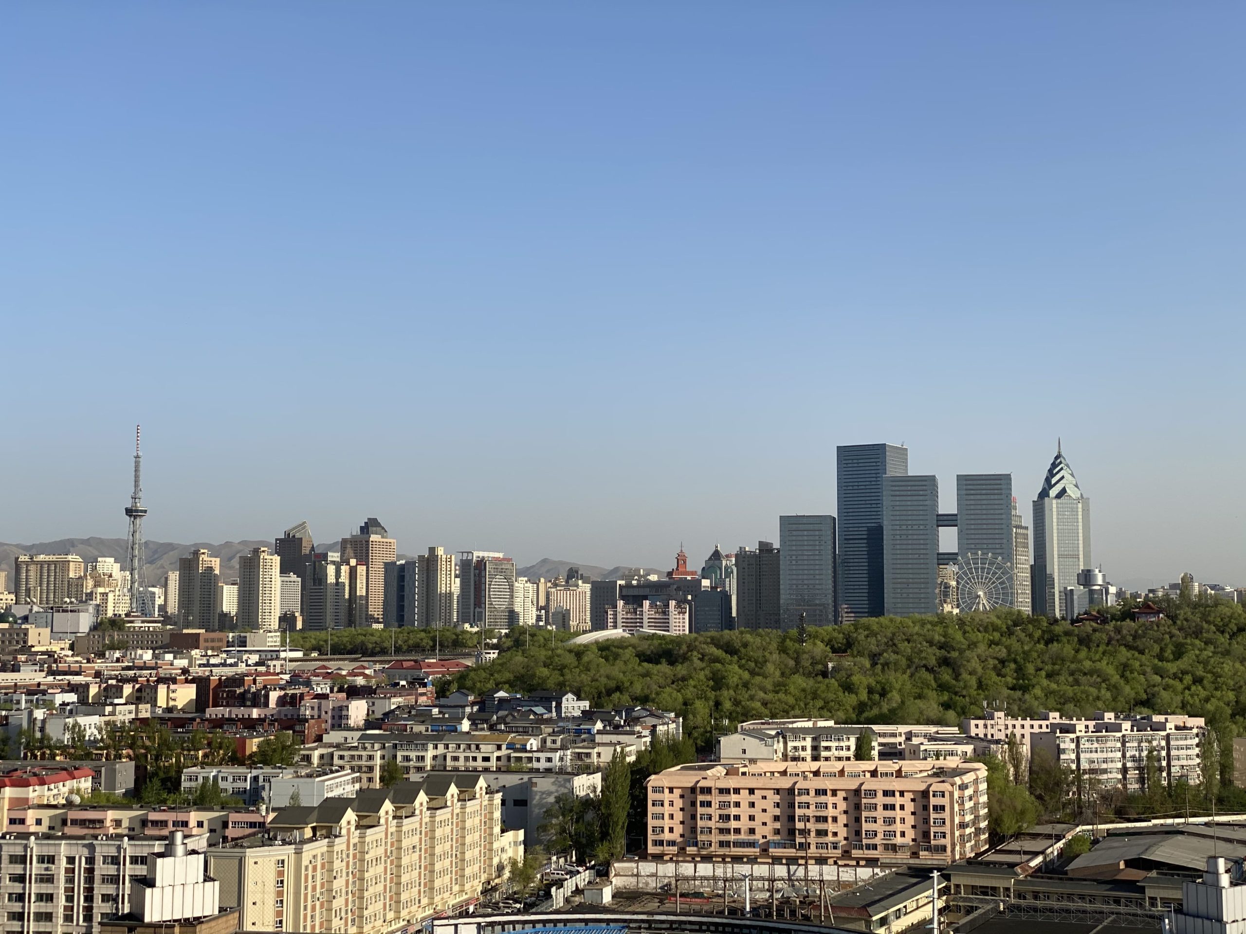 Chinese province of Xinjiang skyline buildings