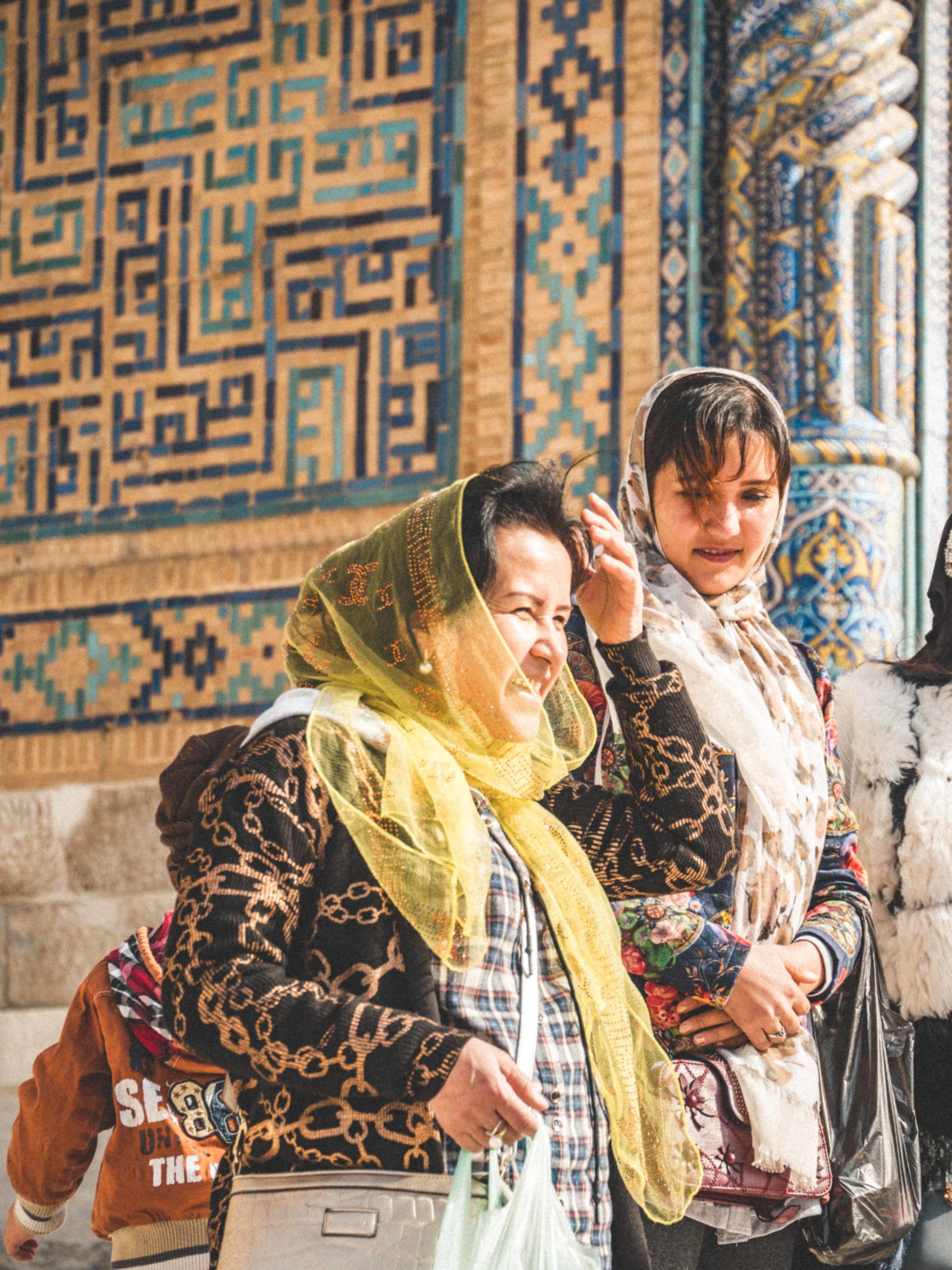 Tajik tourists in Samarkand