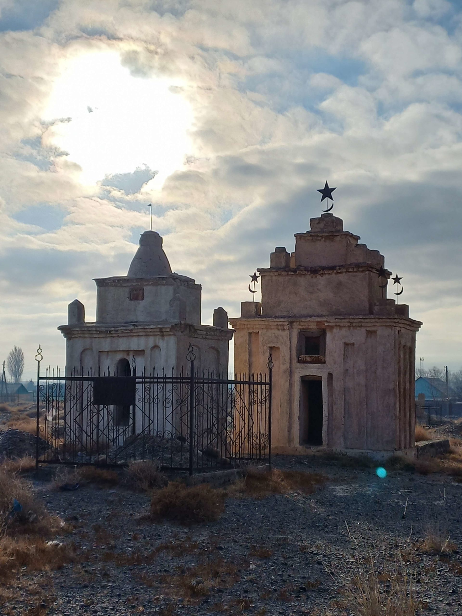 Kyrgyzstan Balyktchy graveyard sunset