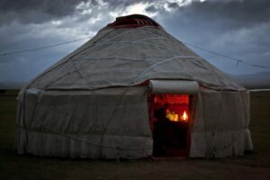 yurt evening khirgizstan