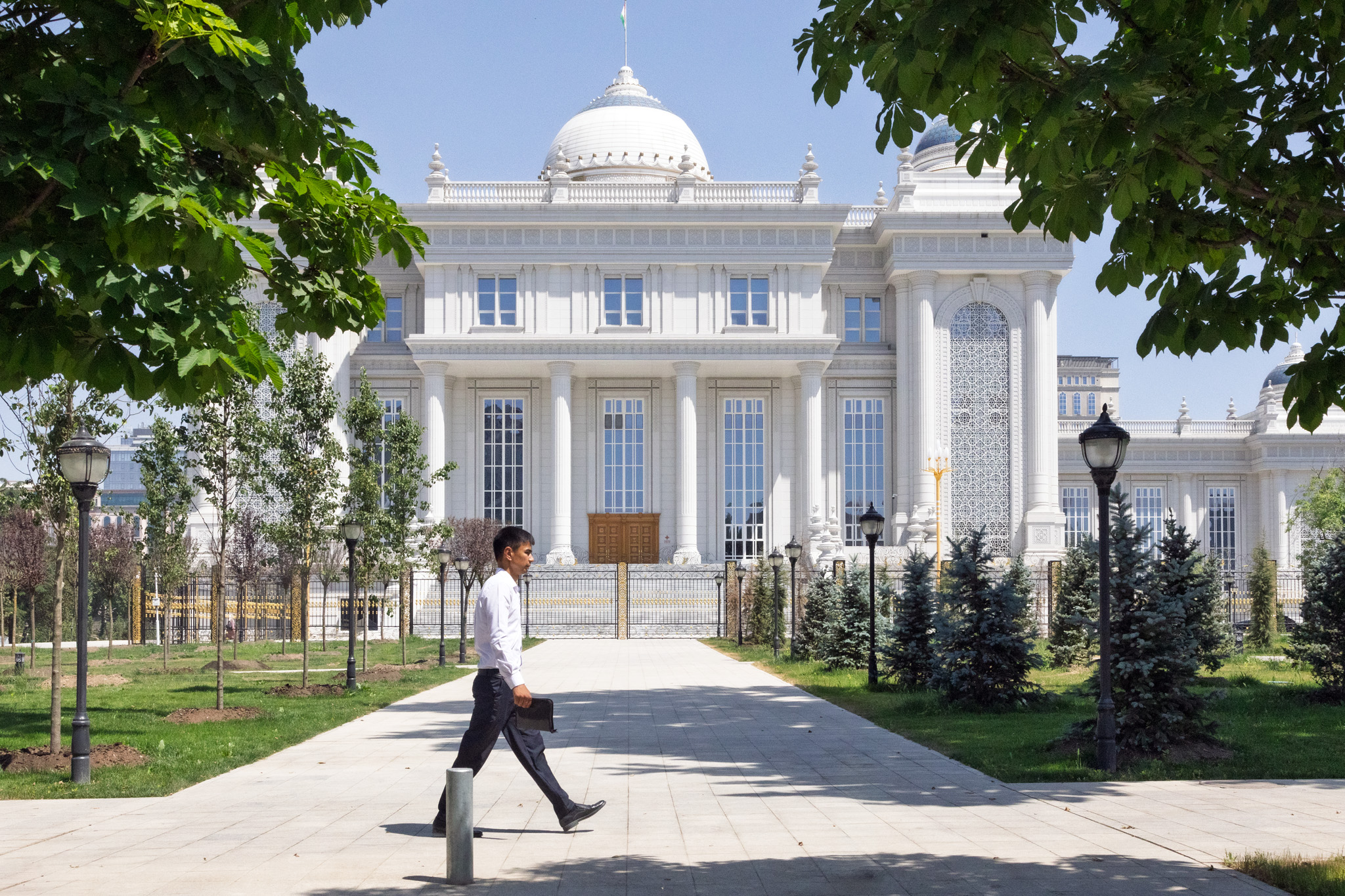 dushanbe parliament streets city center man