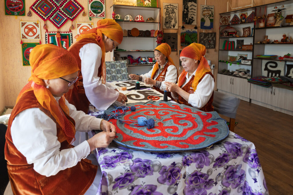 women craft colors textile wool