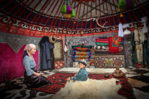 yurt interior children colors
