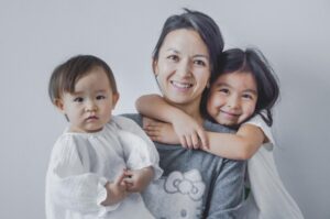 Anar Kakimova with her daughters. Photo: Anar Kakimova.