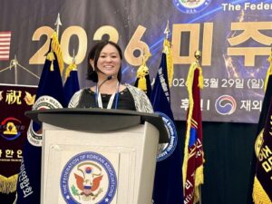 Hana Sexton at an event organized by the Federation of Korean Associations in the United States. Photo courtesy of Hana Sexton.