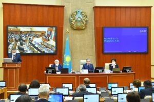 Mäjilis of the Parliament of the Republic of Kazakhstan, CC BY 4.0 , via Wikimedia Commons.