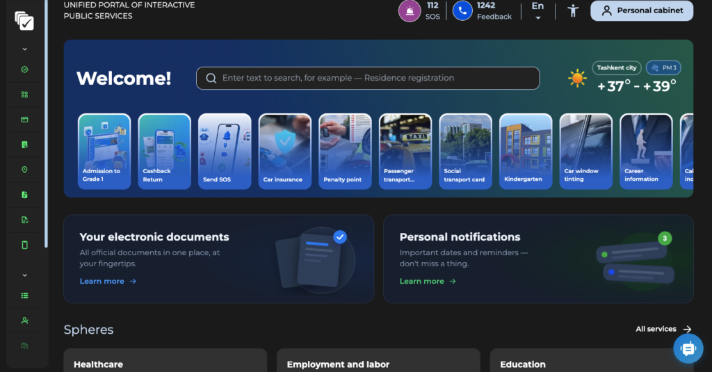 Screenshot from My.Gov.Uz.