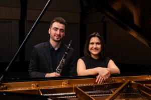 Clarinetist Sayyod Mirzomurodov and pianist Mariya Akhadjanova, performers of Contemporary Uzbek Music for Clarinet and Piano. Credit: Ryan Nguyen.