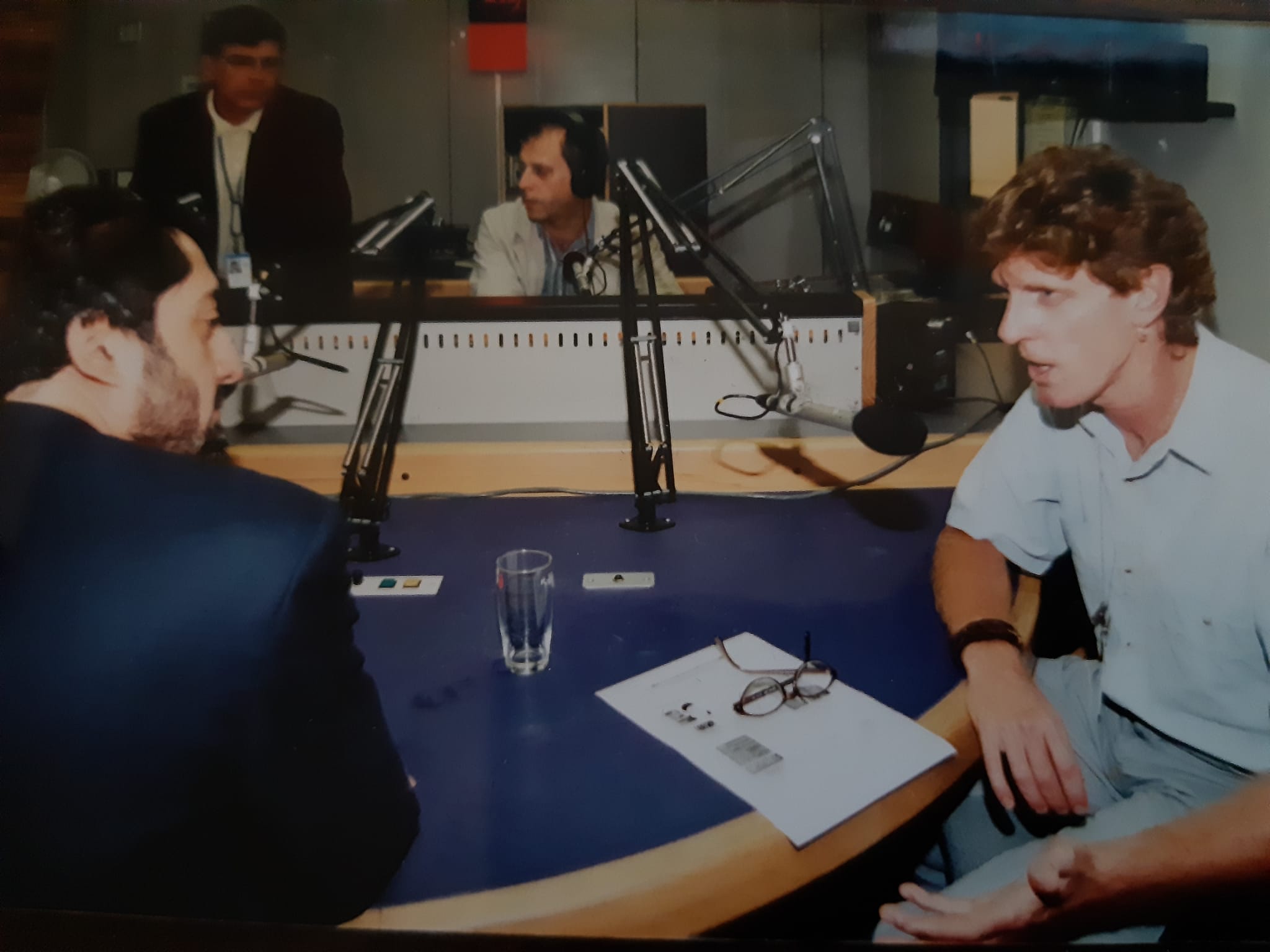 Interviewing Abdullah Abdullah at RFE/RL in spring 2001. Photo: Courtesy of Bruce Pannier.