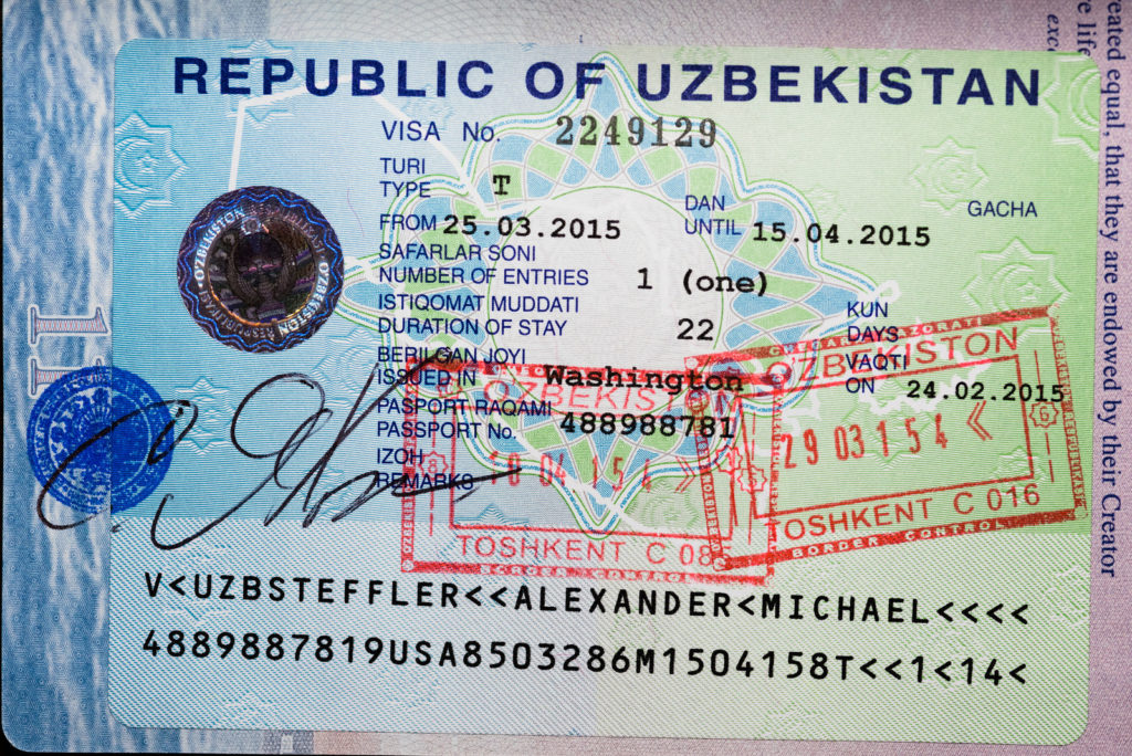 Visa ouzbekistan Sortie