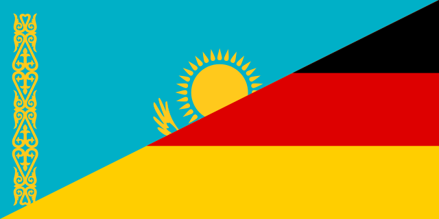 Drapeaux kazakh et allemand