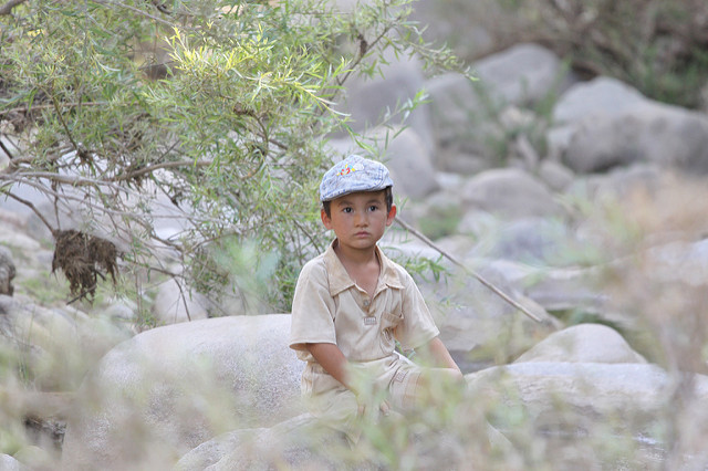 Ouzbékistan enfant Village mouton berger