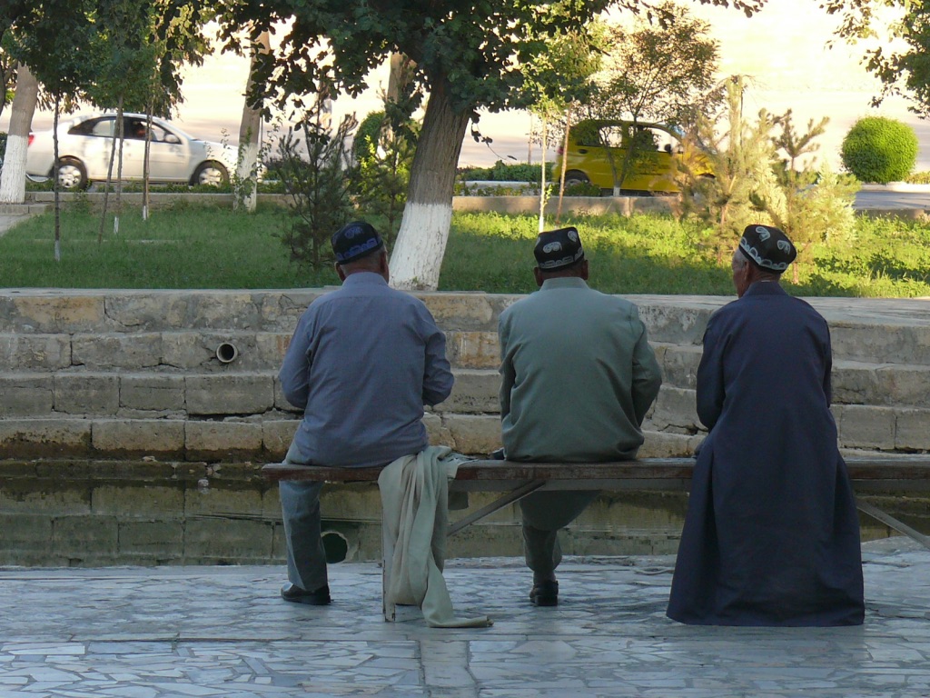 Boukhara Ouzbékistan Hommes Discussion Citerne