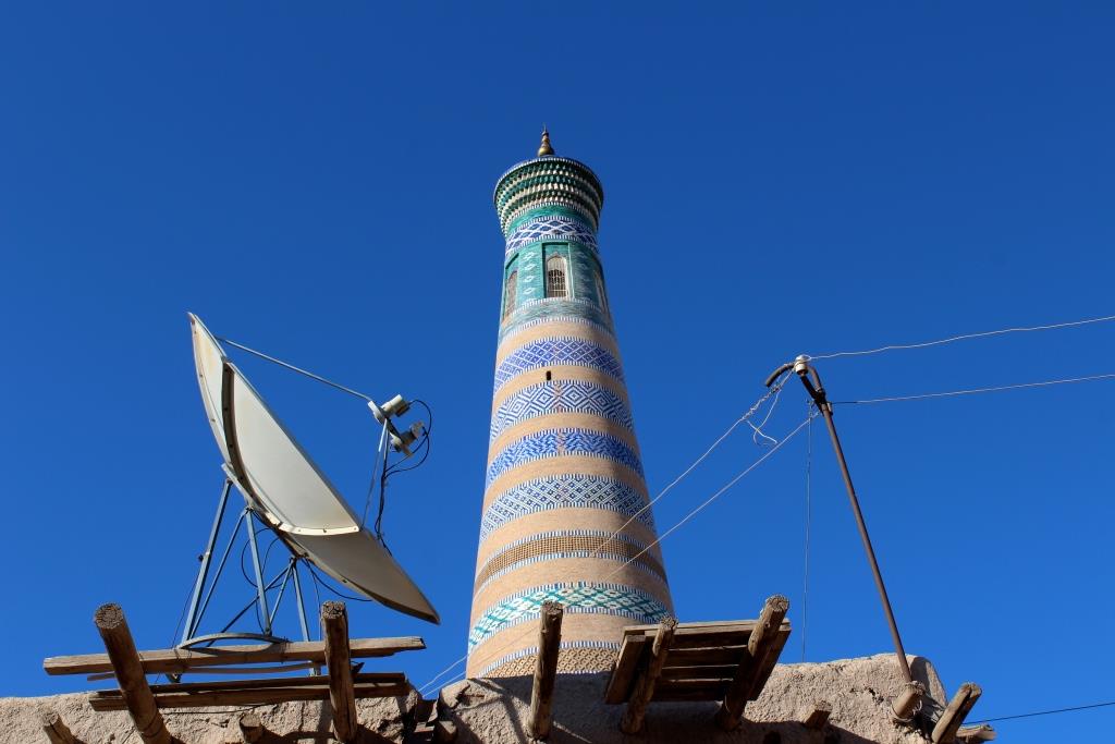 Minaret Antenne Khiva Ouzbékistan