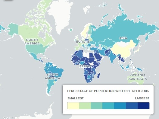 religion, carte, pourcentage