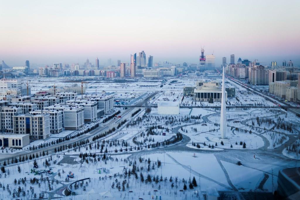 Astana Kazakhstan Capitale Neige Bâtiments