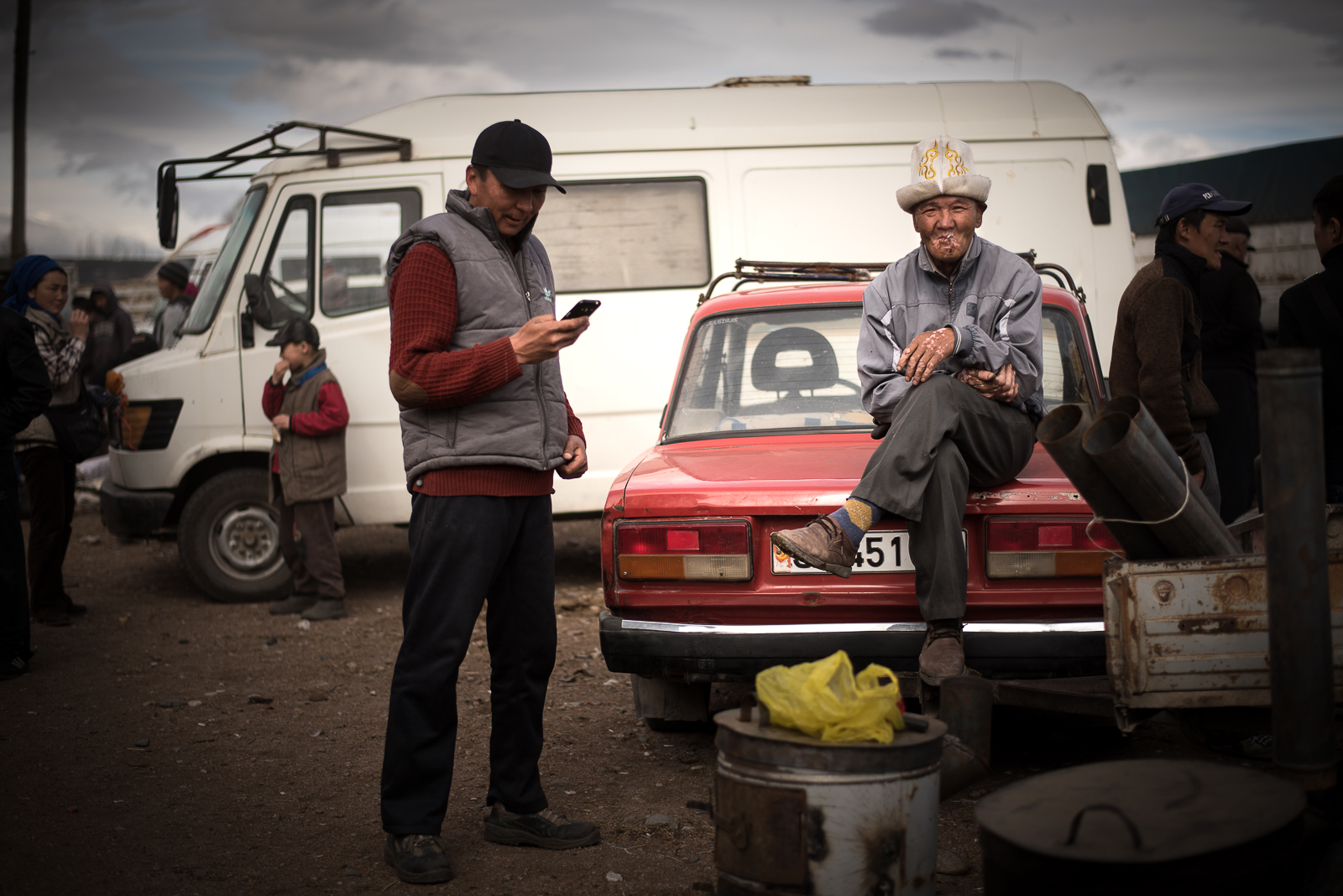 Marché de bétail Naryn Kirghizstan