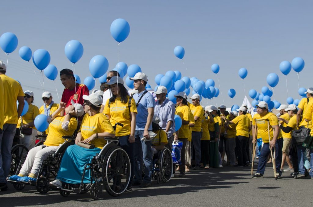 Manifestation Bichkek Droits Handicapés Septembre