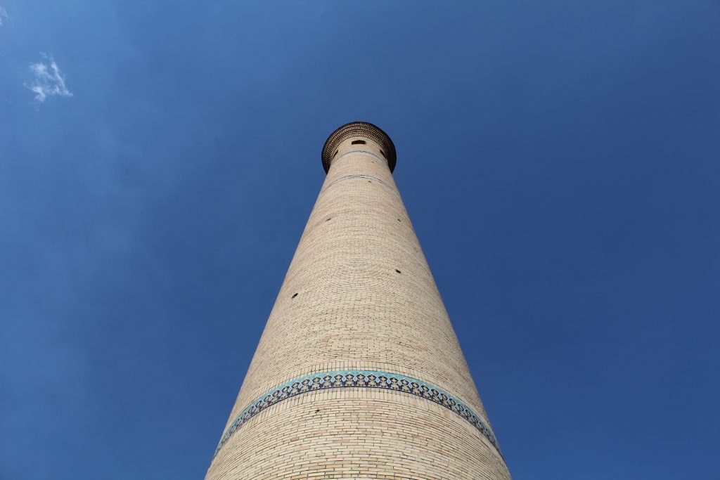 Un des minarets du complexe de Hast-Imam à Tachkent où se trouve la Direction du culte musulman de l'Ouzbékistan