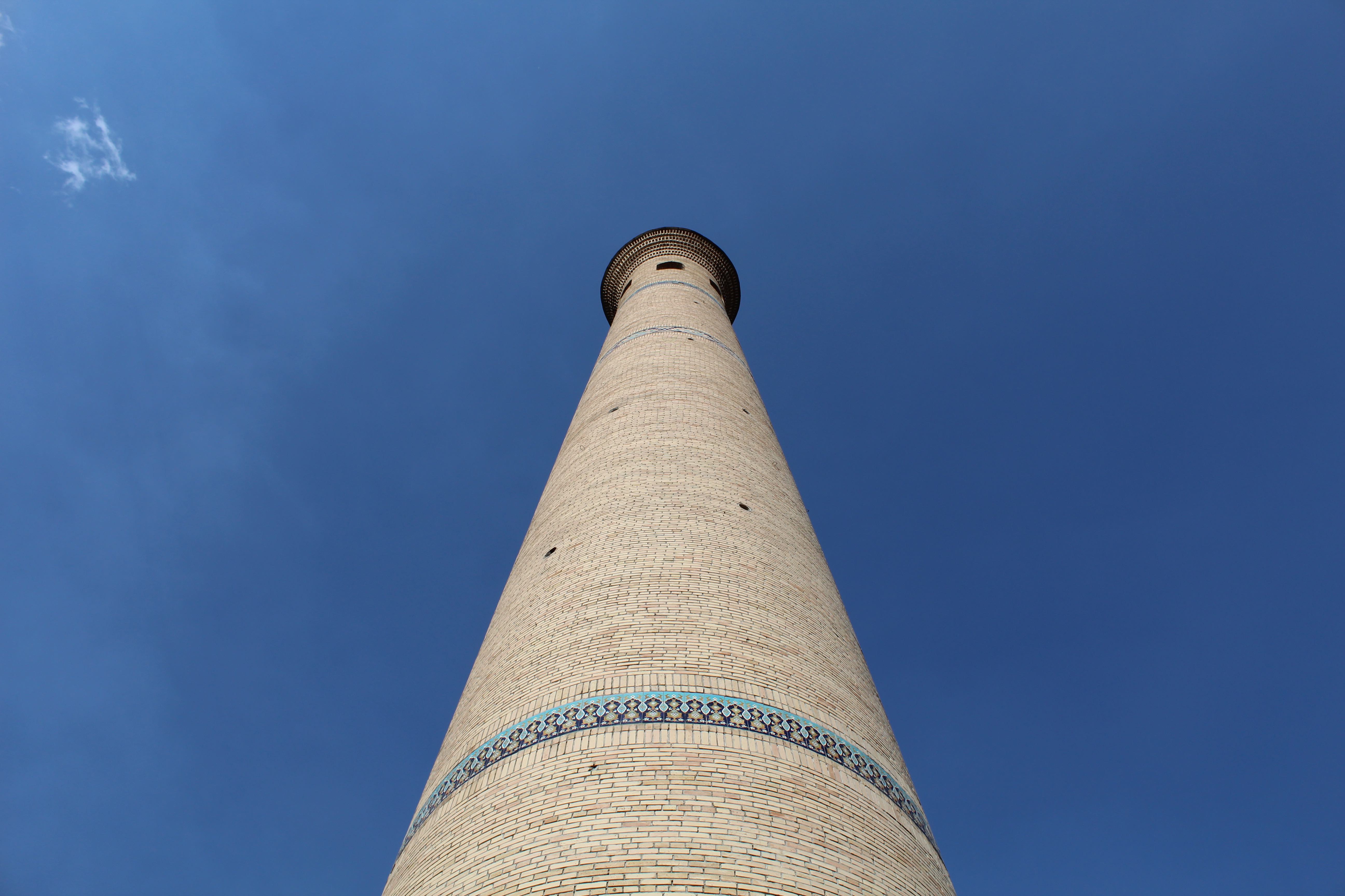 Un des minarets du complexe de Hast-Imam à Tachkent où se trouve la Direction du culte musulman de l'Ouzbékistan